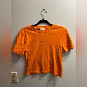 Les Benjamins Orange Crop top size XS
